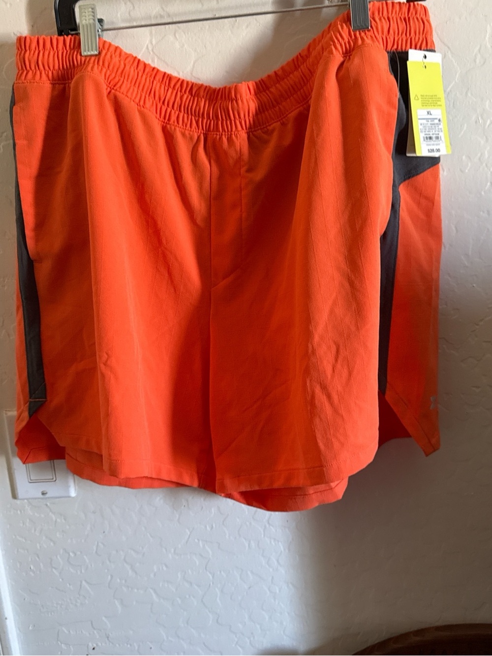 all in motion Men's Athletic Shorts in Orange with Gray Accents